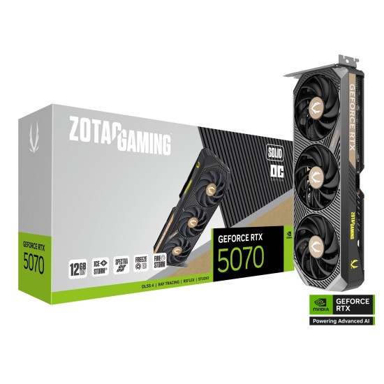 TARJETA DE VIDEO ZOTAC (ZT-B50700J-10A) RTX 5070 SOLID OC 12GB GDDR7,P