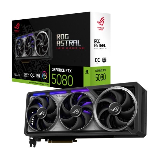 TARJETA DE VIDEO ASUS (ROG-ASTRAL-RTX5080-O16G-GAMING) 16GB GDDR7, 192