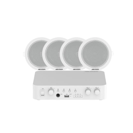Sistema de Audio Ambiental / Amplificador 80W / 2 Zonas 40W / 4 Altavo