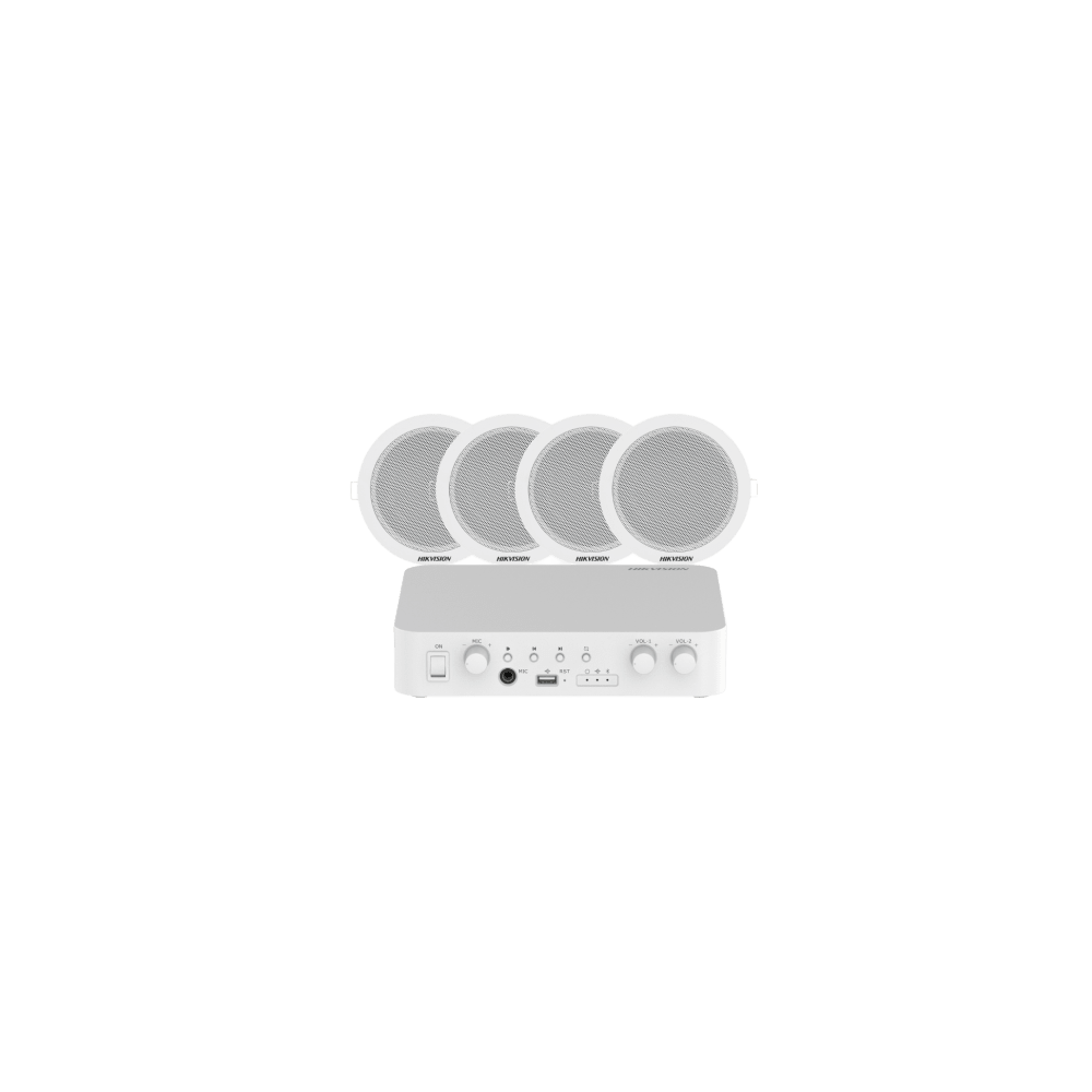 Sistema de Audio Ambiental / Amplificador 80W / 2 Zonas 40W / 4 Altavo