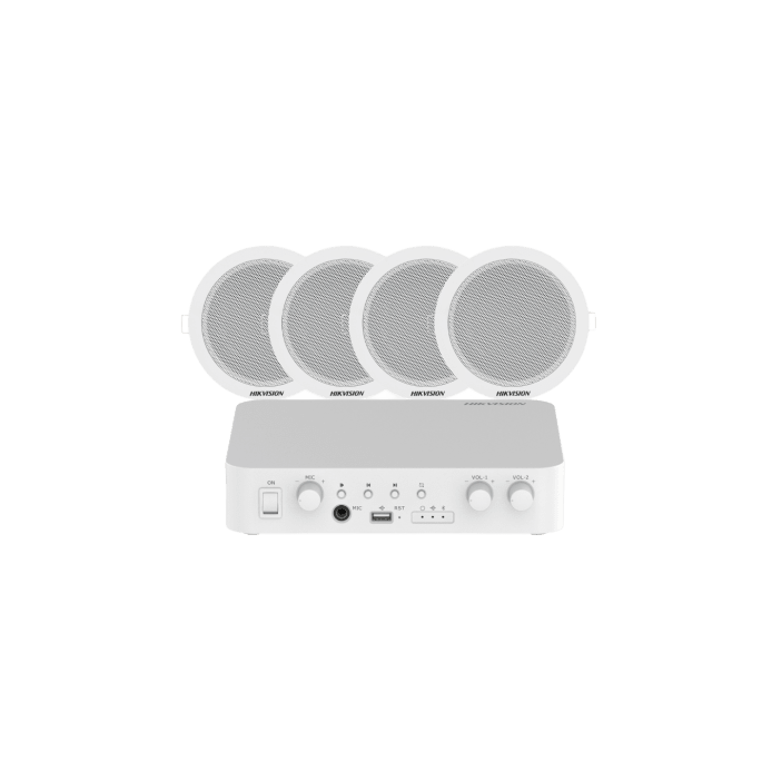 Sistema de Audio Ambiental / Amplificador 80W / 2 Zonas 40W / 4 Altavo