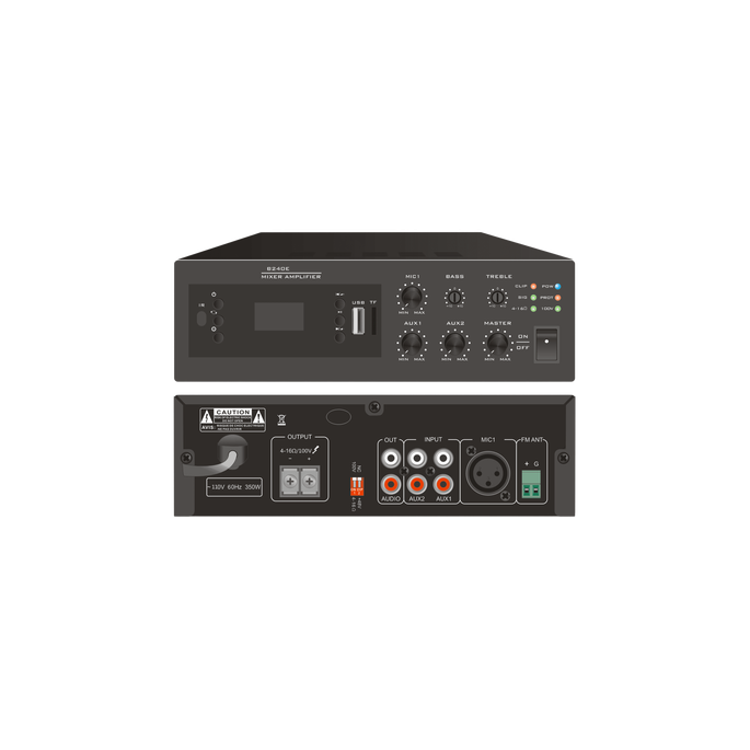 Amplificador Digital Mini MP3 / 240W / Bluetooth y FM / Entrada XLR Ph
