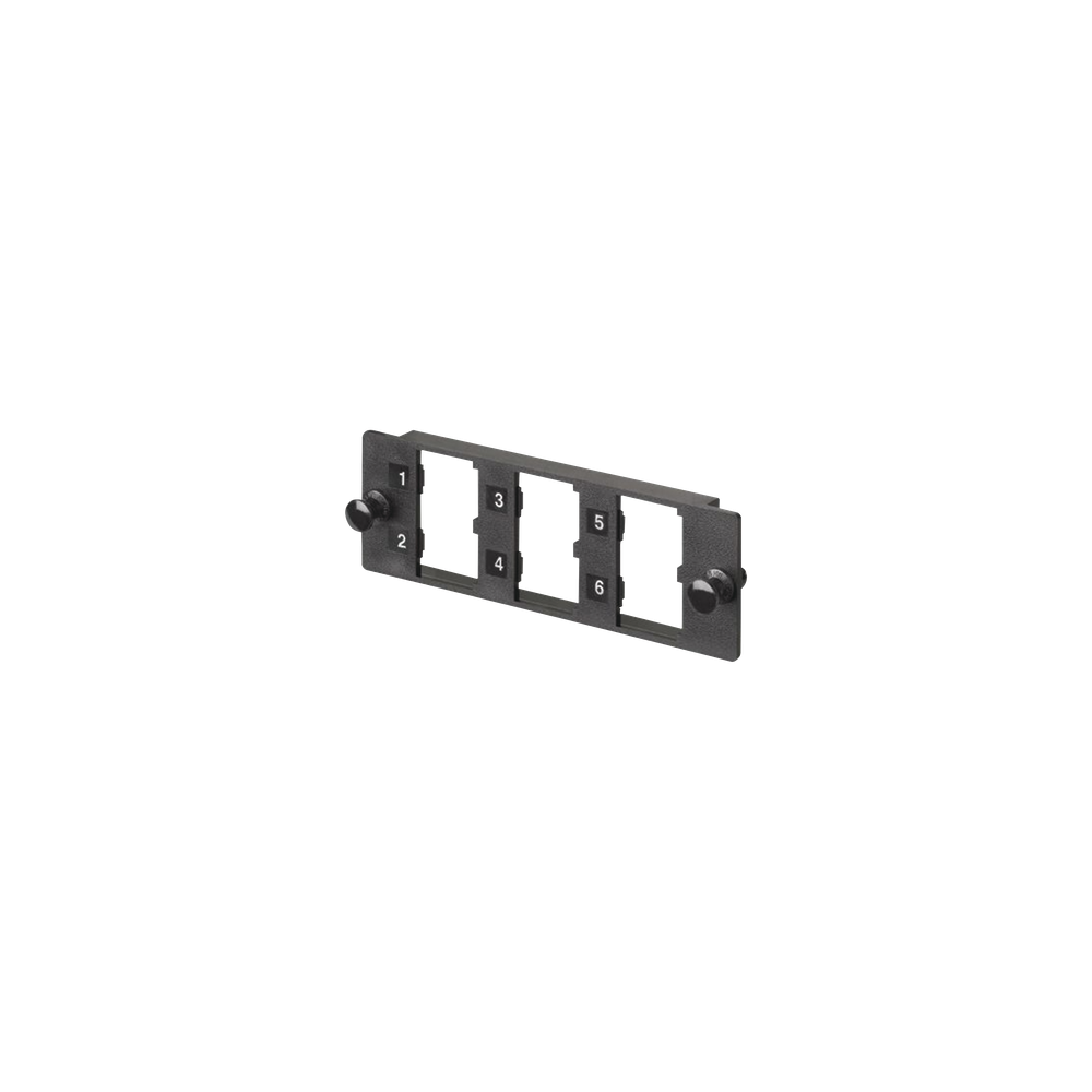 Placa Modular / 6 Puertos Mini-Com / Fibra Óptica, Cobre, Audio y Vide