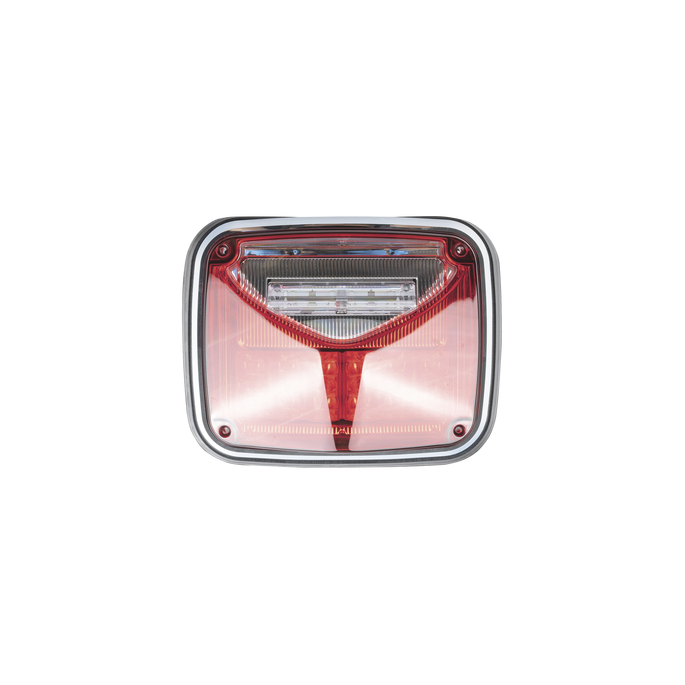 Luz de advertencia de 8 X 6", Color Rojo, Con Luz de Trabajo Clara, Id