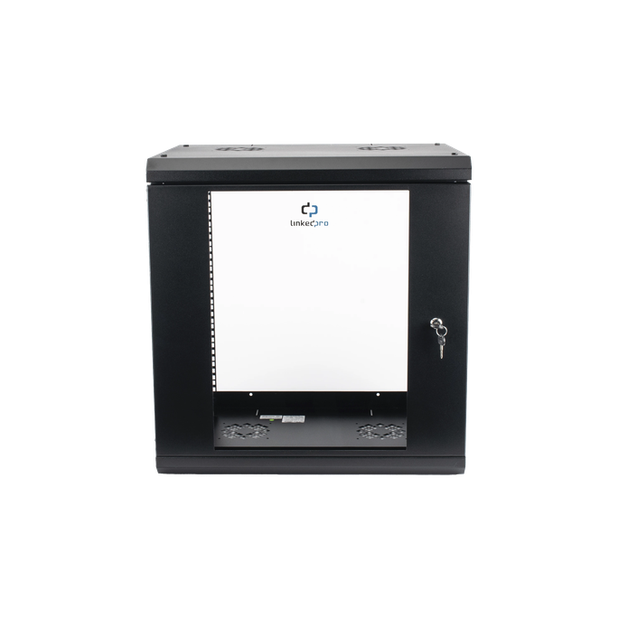 Gabinete de Pared 12U / Profundidad 455 mm (18 in) / Cristal Templado