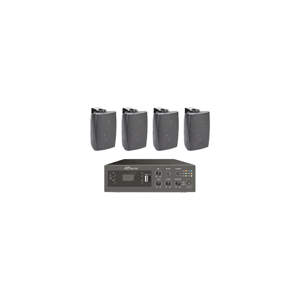 KIT de Amplificador de 240W para Escritorio | 4 Altavoces de Pared col