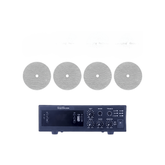 KIT de Amplificador de 120W para Escritorio | 4 Altavoces de Techo de