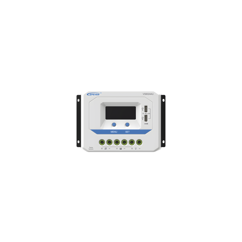 Controlador Solar de Carga PWM 12/24V 60 A, Salida USB, con Display