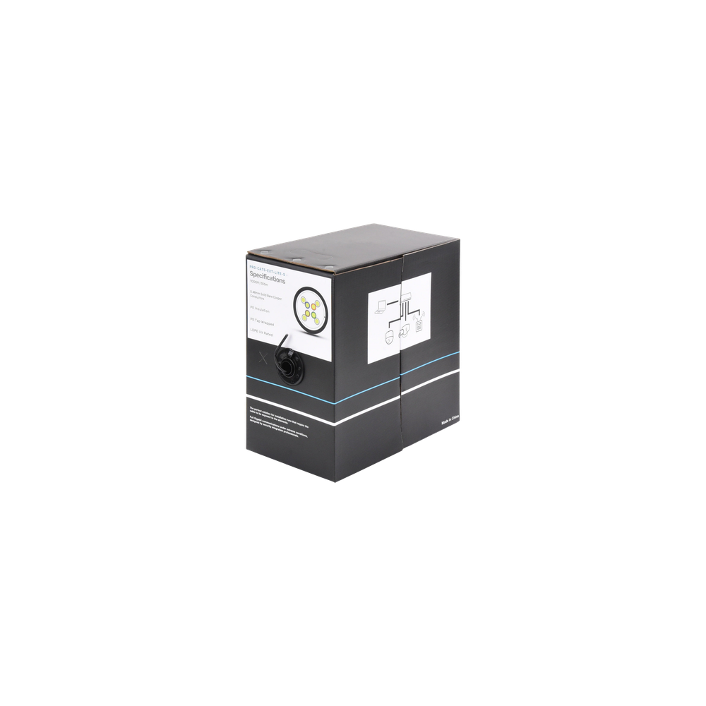 Bobina de Cable de 305 Metros (1000 Pies), Cat5e, Color Negro, Sin Bli