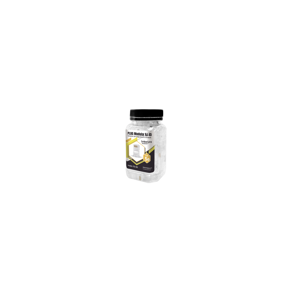 Bote con 100 Piezas de Plug Modular RJ45 Cat5e sin Blindaje, Chapado d