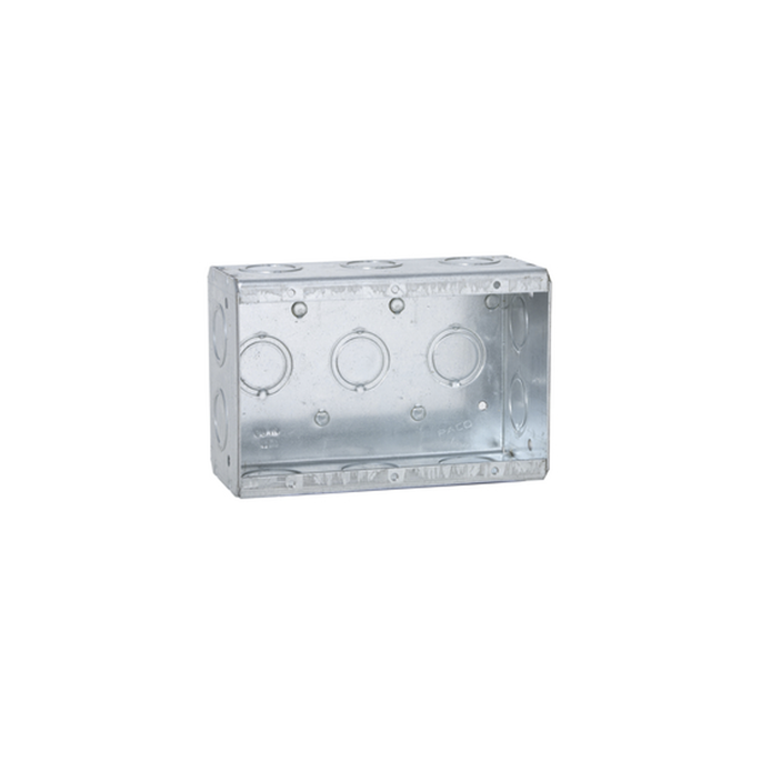 Caja Multigang de 3 Gangs / Profundidad de 2-1/2" / 16 Entradas de 1/2