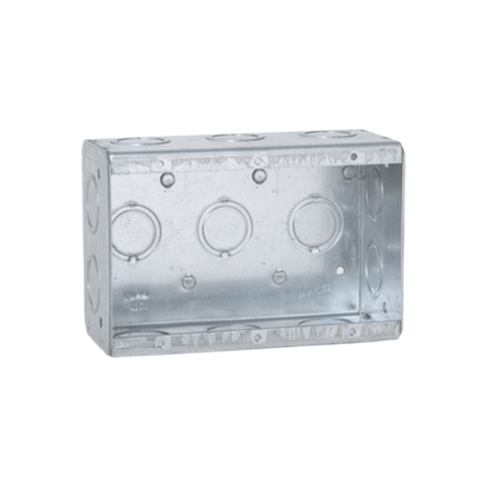 Caja Multigang de 3 Gangs / Profundidad de 2-1/2" / 16 Entradas de 1/2