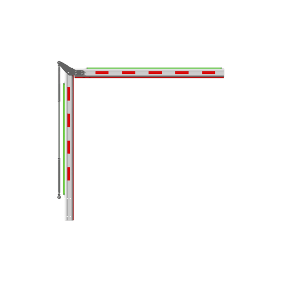 Brazo Articulado 4 mts (2+2) con Iluminación para Barreras Hikvision S