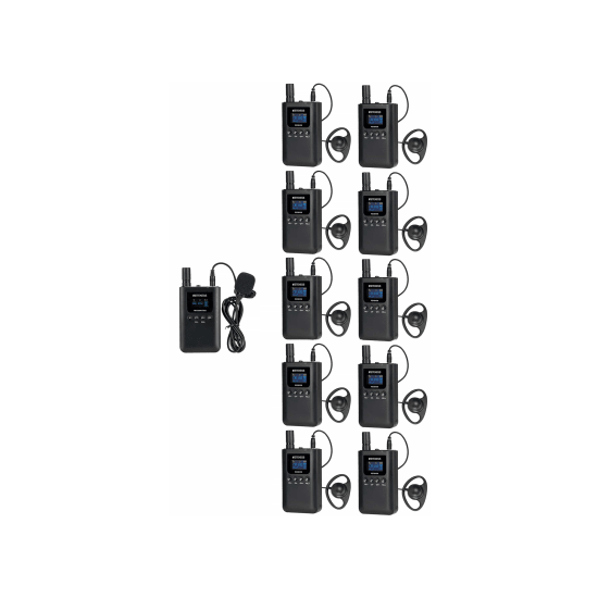 Kit para guía turístico de 1 transmisor y 10 receptores