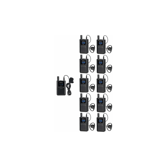 Kit para guía turístico de 1 transmisor y 10 receptores