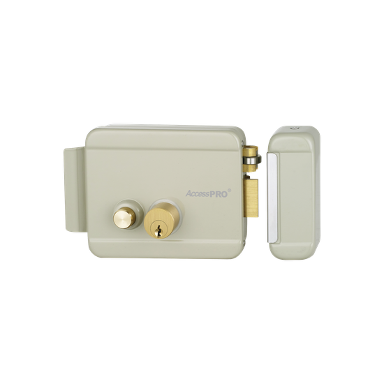 Cerradura Eléctrica con Botón de Salida / Doble Cerrojo / Exterior Der