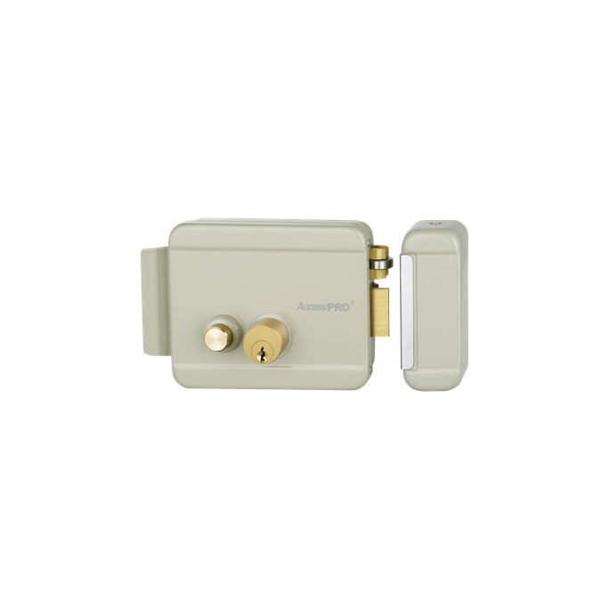Cerradura Eléctrica con Botón de Salida / Doble Cerrojo / Exterior Der