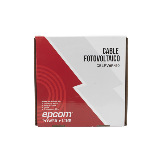 Cable Fotovoltaico Rojo / 16 mm² ( 6 AWG) / Material COBRE / 2000V / R