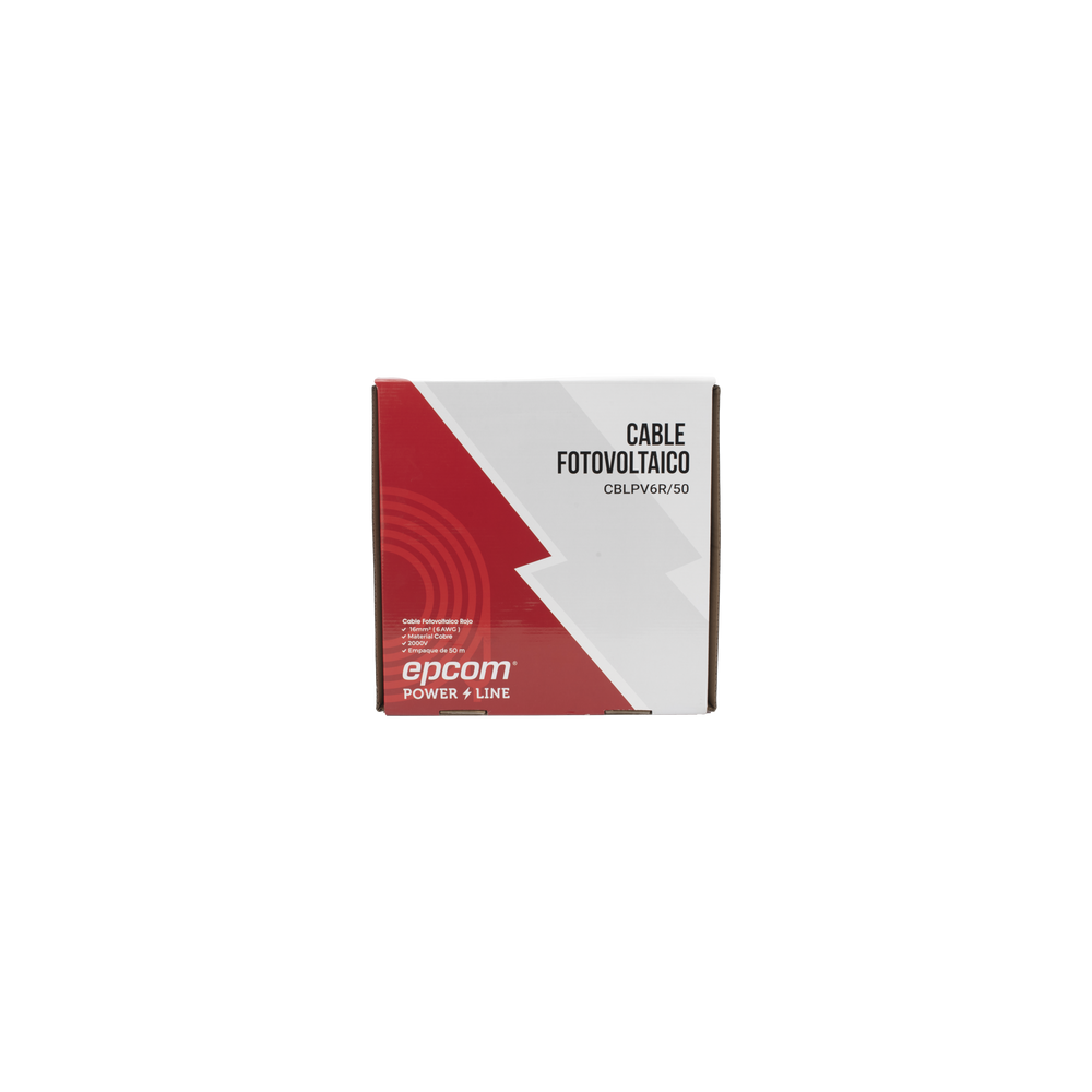 Cable Fotovoltaico Rojo / 16 mm² ( 6 AWG) / Material COBRE / 2000V / R