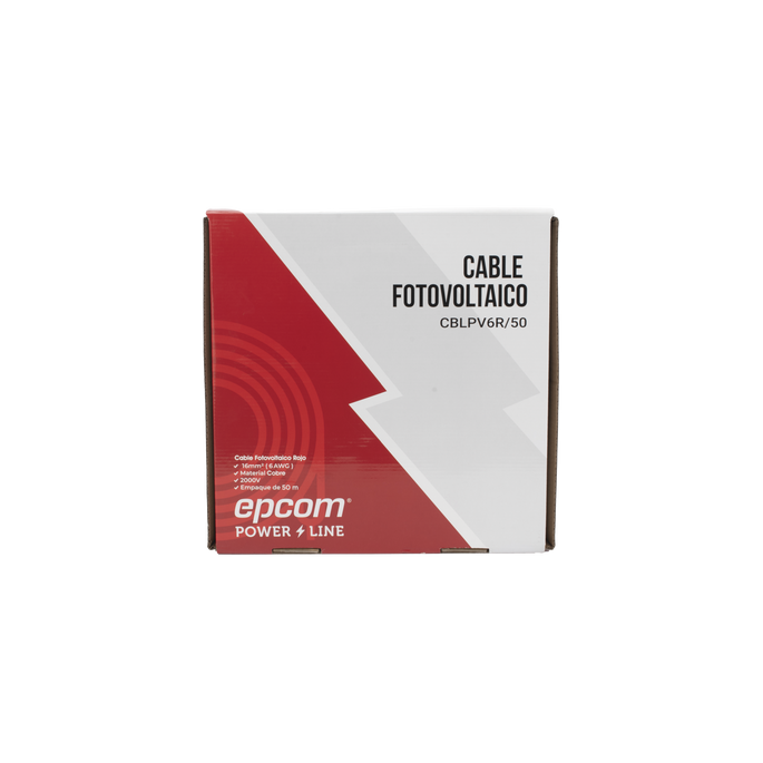 Cable Fotovoltaico Rojo / 16 mm² ( 6 AWG) / Material COBRE / 2000V / R