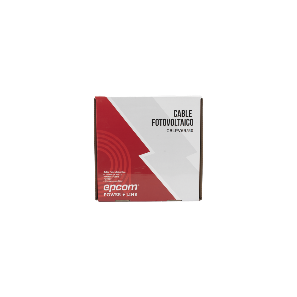 Cable Fotovoltaico Rojo / 16 mm² ( 6 AWG) / Material COBRE / 2000V / R