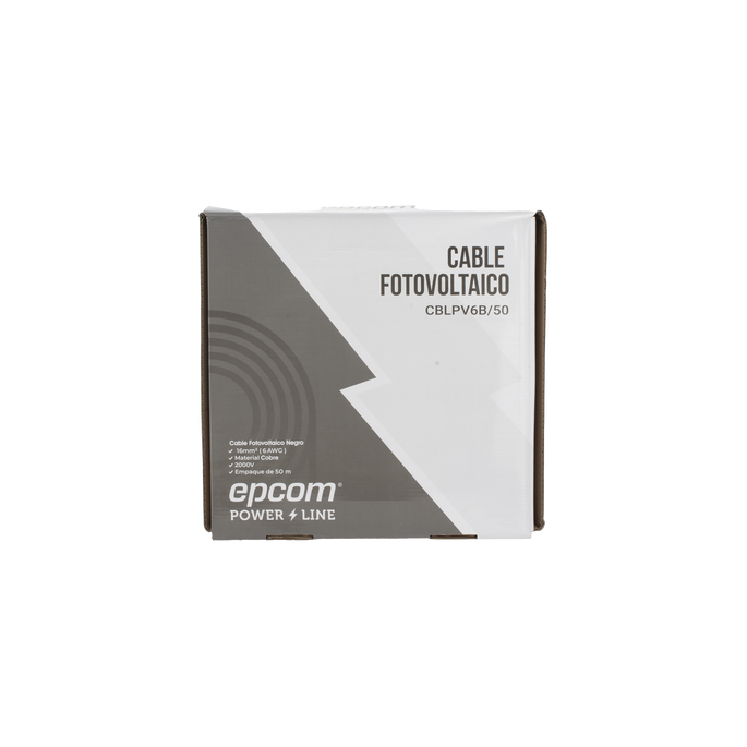 Cable Fotovoltaico Negro / 16 mm² ( 6 AWG) / Material COBRE / 2000V /