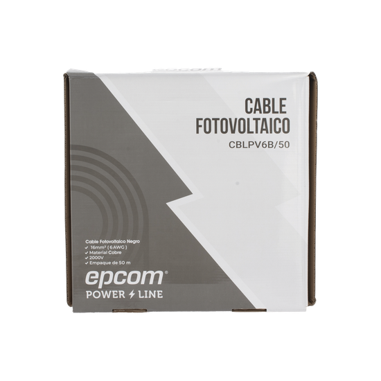 Cable Fotovoltaico Negro / 16 mm² ( 6 AWG) / Material COBRE / 2000V /