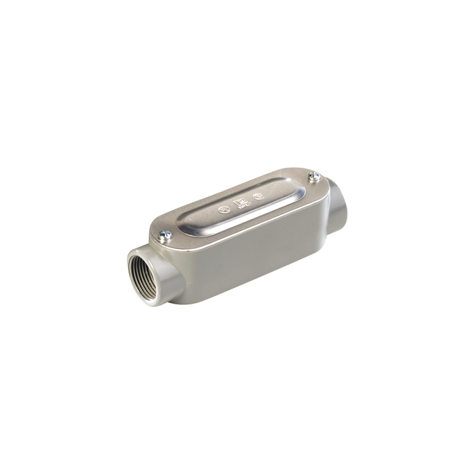 Caja oval roscada tipo C de 1 1/2" (38.1 mm) Incluye tapa y tornillos.