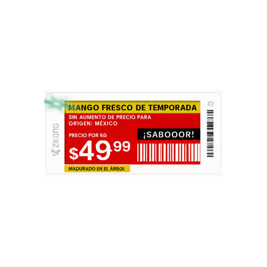 Etiqueta de Estantería Electrónica ESL ZKE21B / Pantalla EPD 2.13 Pulg