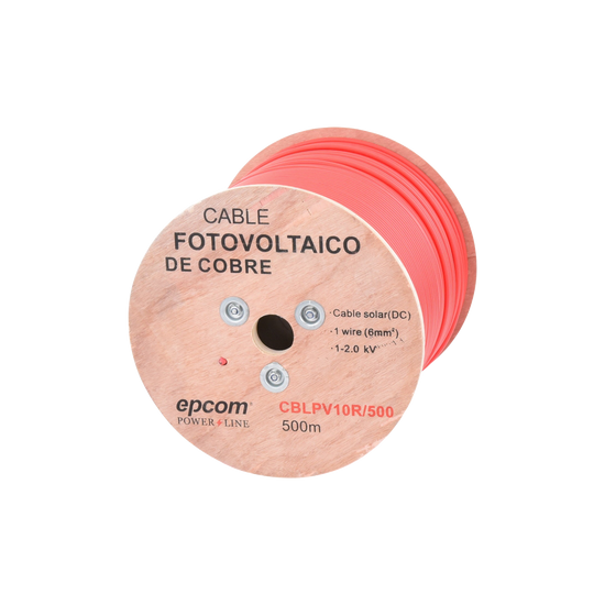 Carrete de 500 Metros / Cable Fotovoltaico Rojo / Material COBRE / 6mm