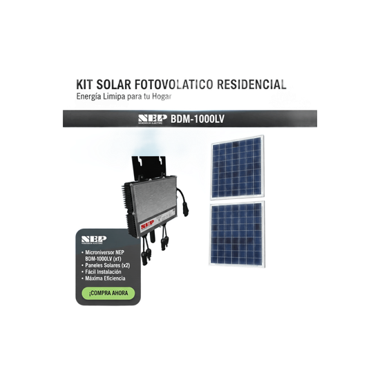 Kit Solar Interconexión / 1kW 127Vca / Microinversores / 2 Módulos 645
