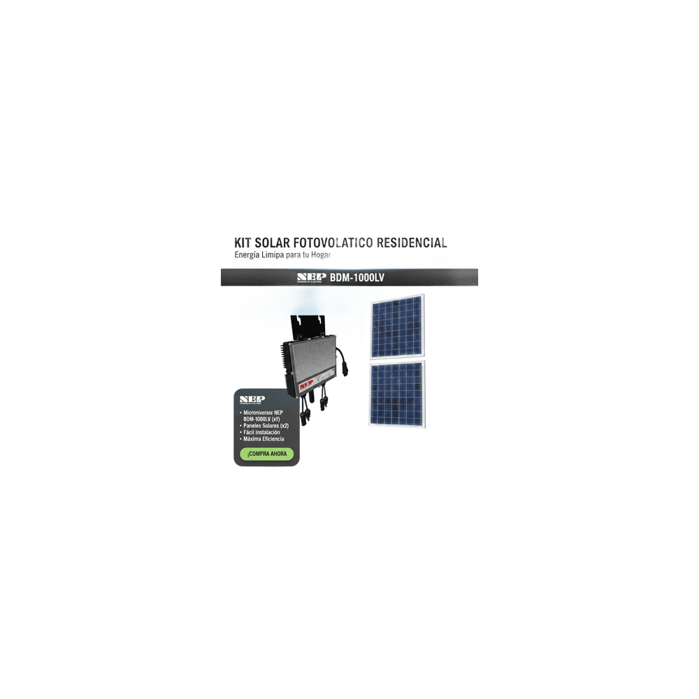 Kit Solar Interconexión / 1kW 127Vca / Microinversores / 2 Módulos 645