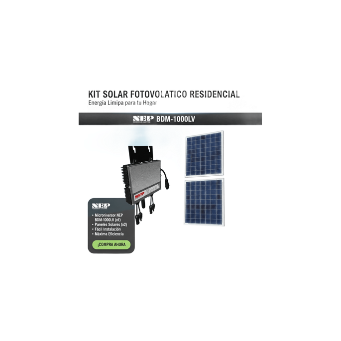 Kit Solar Interconexión / 1kW 127Vca / Microinversores / 2 Módulos 645