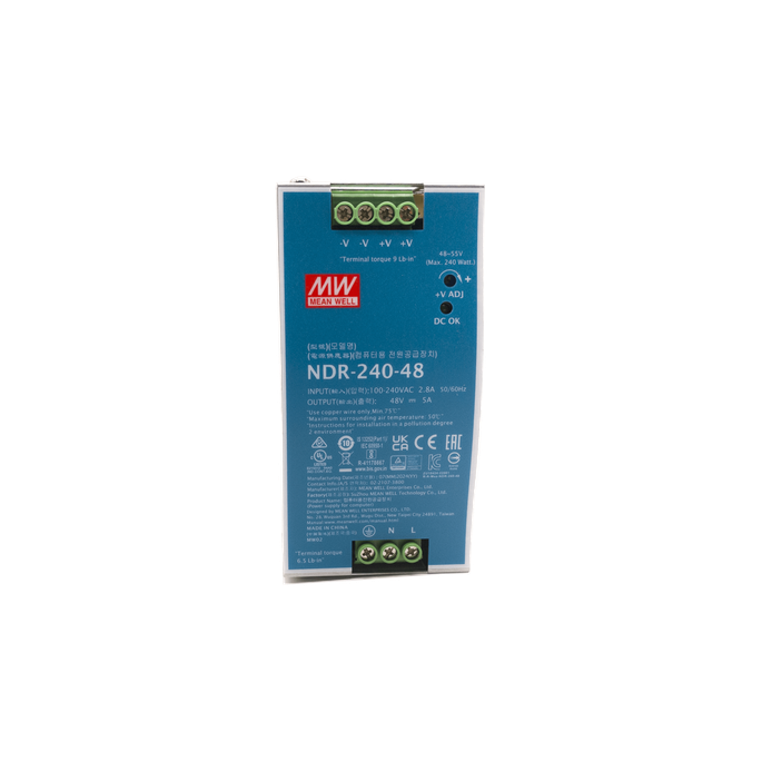Fuente de Poder Industrial / 240 Watts / 48 VCD / 5 Amp / Montaje Riel