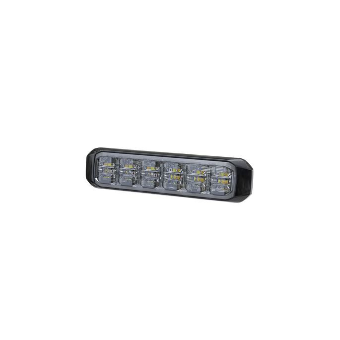 Luz Auxiliar de 18 LED, SAE, Tricolor, Bisel Negro, Rojo/Blanco/Ambar,