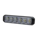 Luz Auxiliar de 18 LED, SAE, Tricolor, Bisel Negro, Rojo/Blanco/Ambar,