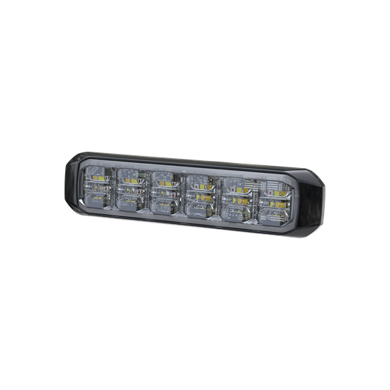 Luz Auxiliar de 18 LED, SAE, Tricolor, Bisel Negro, Rojo/Blanco/Ambar,