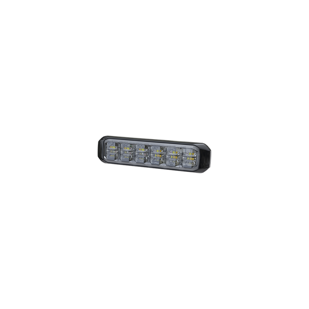 Luz Auxiliar de 18 LED, SAE, Tricolor, Bisel Negro, Rojo/Blanco/Ambar,
