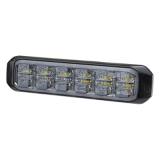 Luz Auxiliar de 18 LED, SAE, Tricolor, Bisel Negro, Rojo/Blanco/Ambar,