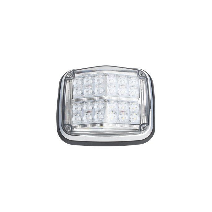 Luz de advertencia de 8 X 6", Color Rojo / Claro, SAE, IP67, Ideal par