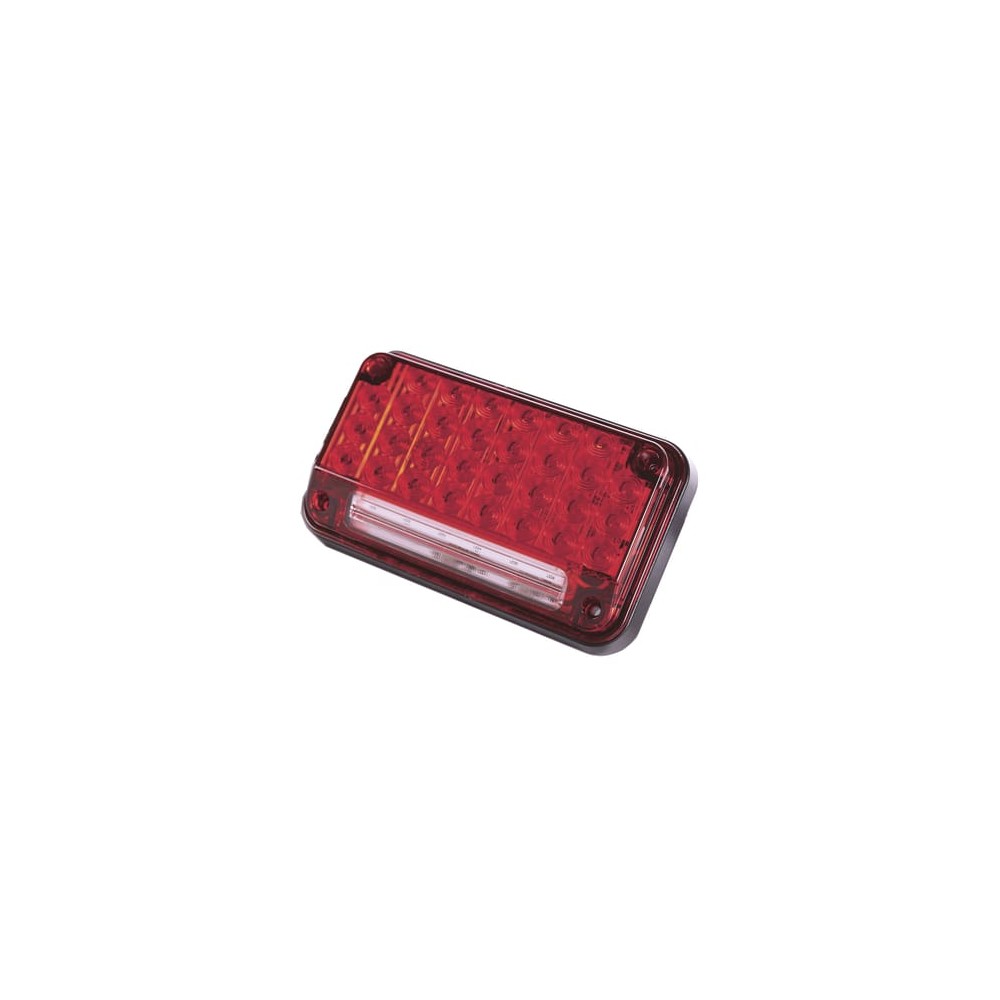 Luz de Advertencia de 7X4", Color Rojo, Con Luz de Trabajo, Ideal para