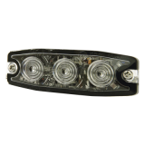 Luz Auxiliar de 3 LED, ámbar, SAE Clase I, Lente transparente
