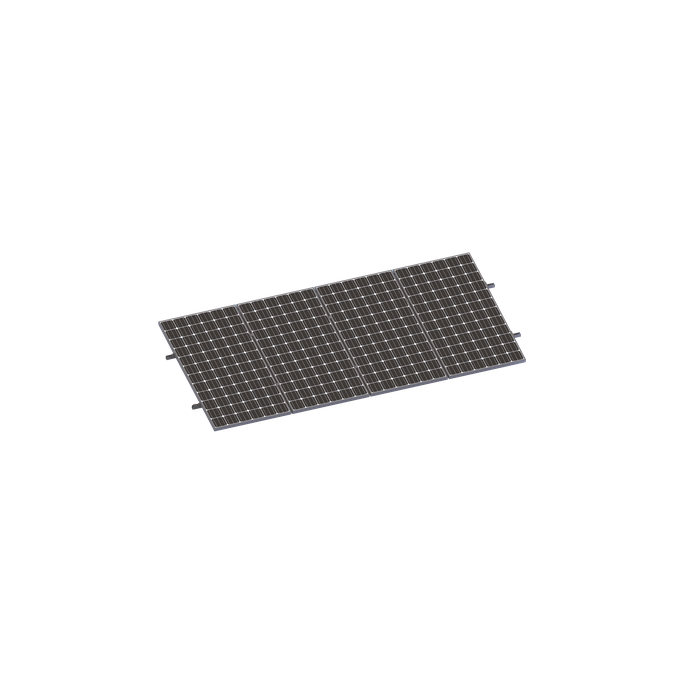 Kit de Minirieles para Panel Solar / Arreglo 1×4 / Aluminio Anodizado