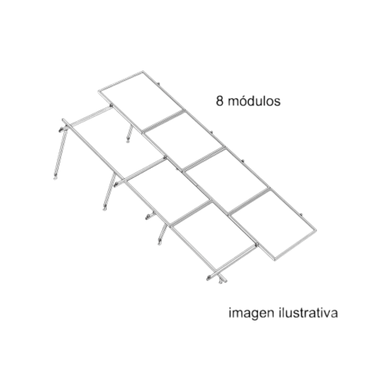 Sistema de Montaje Solar BASEL / 8 Módulos 645W / Configuración 2x4 /