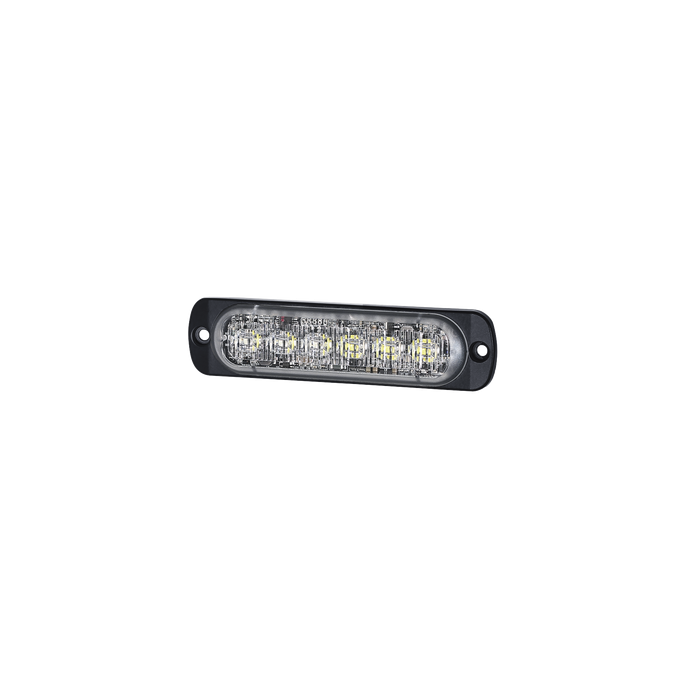 Luz Auxiliar de 12 LED, Rojo/Claro, SAE, Bisel Negro, Lente Transparen