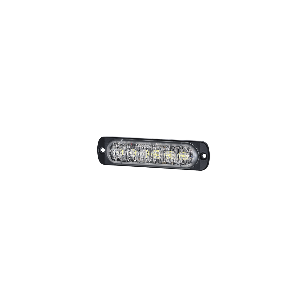 Luz Auxiliar de 12 LED, Rojo/Claro, SAE, Bisel Negro, Lente Transparen