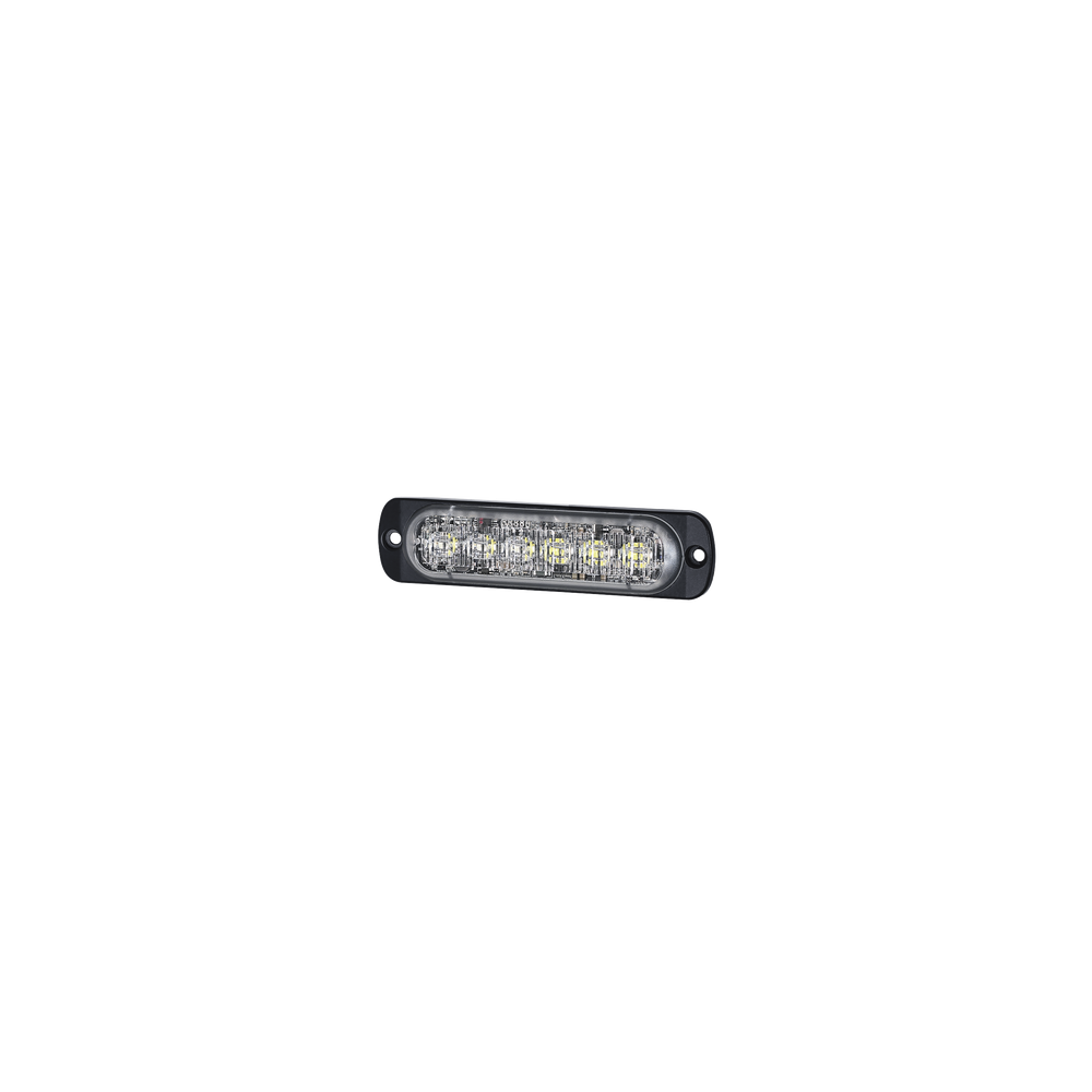 Luz Auxiliar de 12 LED, Rojo/Claro, SAE, Bisel Negro, Lente Transparen