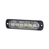 Luz Auxiliar de 12 LED, Rojo/Claro, SAE, Bisel Negro, Lente Transparen