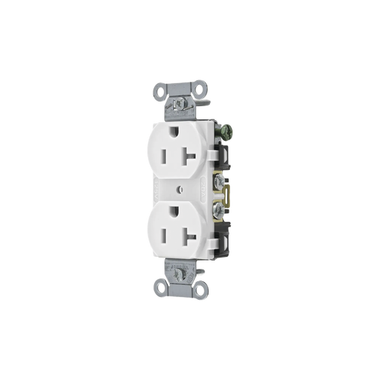 Contacto Dúplex 20 A, 125 V, 2 Polos, 3 Hilos, Cableado Posterior y La