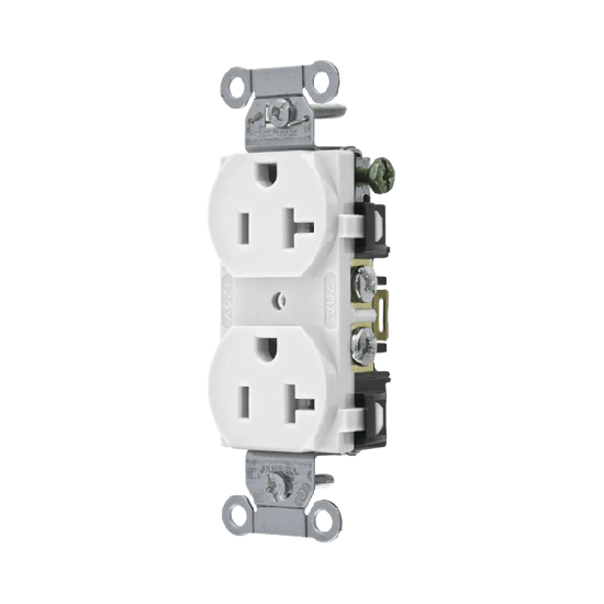 Contacto Dúplex 20 A, 125 V, 2 Polos, 3 Hilos, Cableado Posterior y La